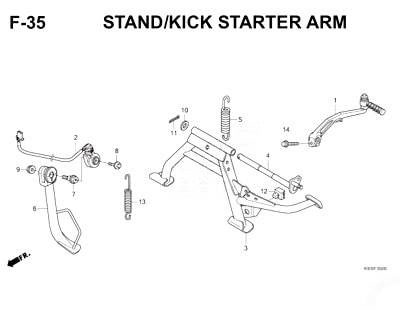 F35 Stand/ Kick Starter Arm