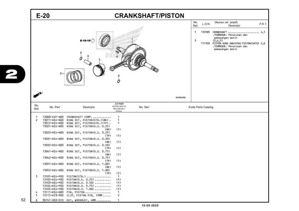 E-20 CRANKSHAFTPISTON