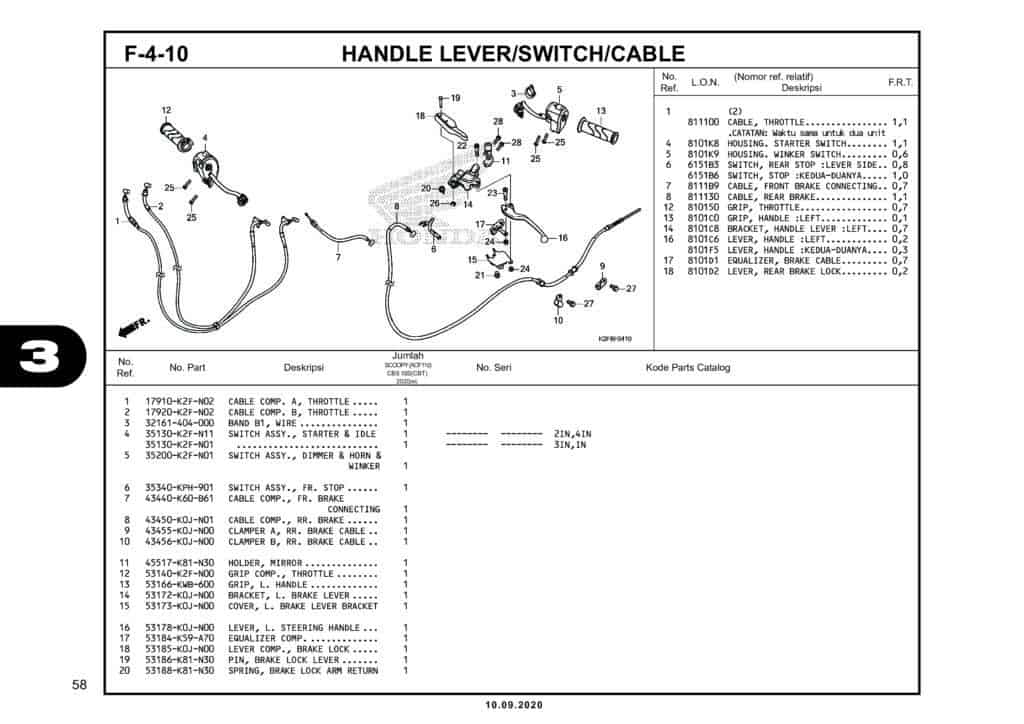 F-4-10 HANDLE LEVERSWITCHCABLE