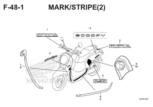 F-14 Floor Step – Katalog Honda Scoopy eSP K2F