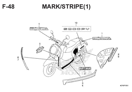 F-14 Floor Step – Katalog Honda Scoopy eSP K2F