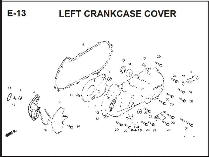 E-13 Left Crank Case Cover