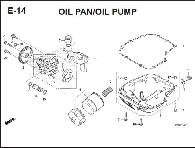 E-14 Oil Pan Oil Pump