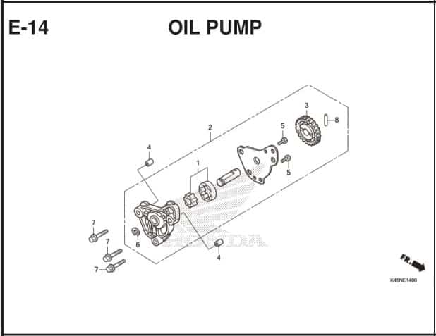 E-14 Oil Pump – Katalog Suku Cadang Honda New CBR 150R K45R