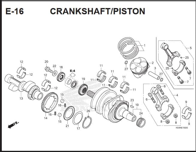 E-16 Crankshaft Piston