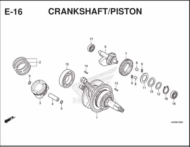 E-16 Crankshaft/ Piston