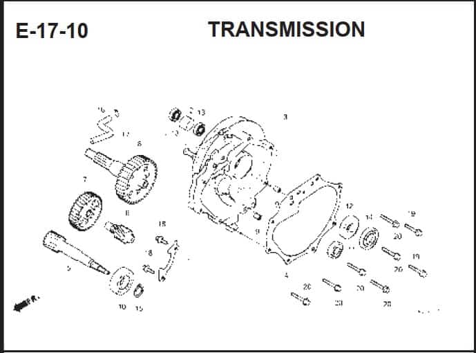 E-17-10 Transmission – Katalog Suku Cadang Honda BeAT FI K25A