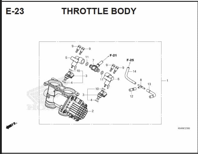 E-23 Throttle Body – Katalog Suku Cadang Honda CBR250 RR K64J