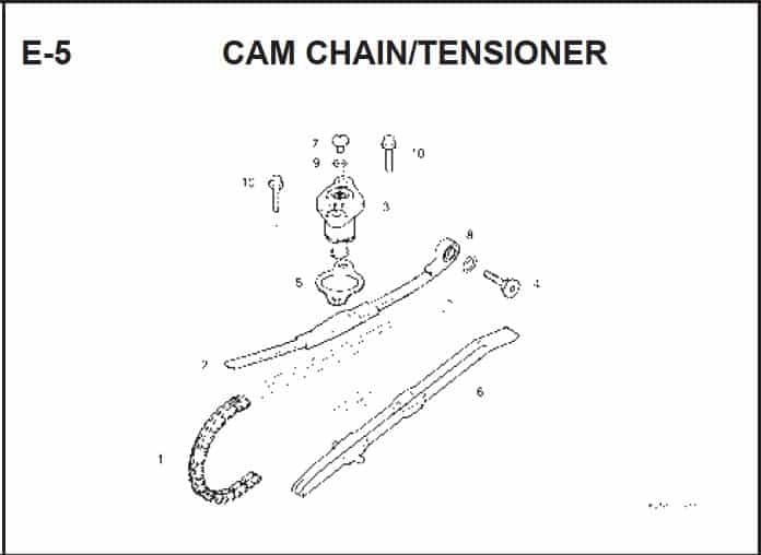 E-5 Cam Chain/ Tensioner – Katalog Suku Cadang Honda BeAT FI K25A