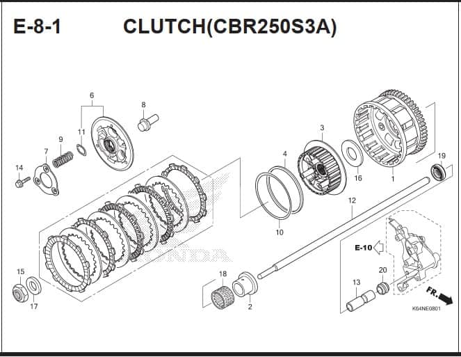 E-8-1 Clutch (CBR250S3A)