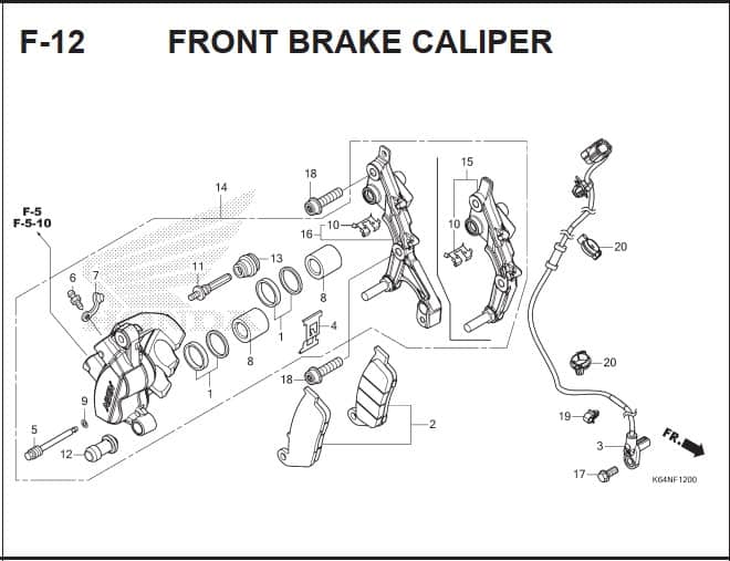 F-12 Front Brake Caliper