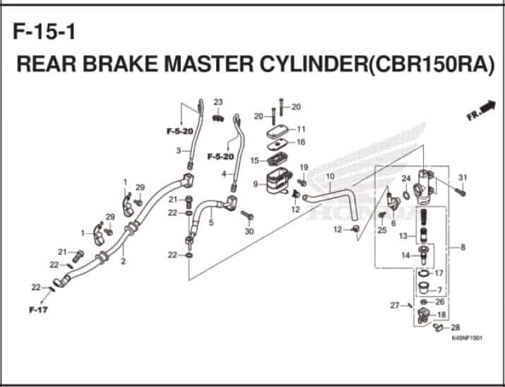 F-15-1 Rear Brake Master Cylinder (CBR150RA)