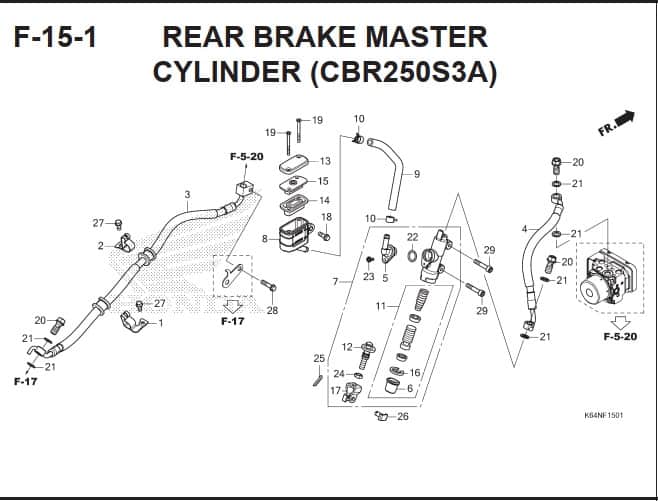 F-15-1 Rear Brake Master Cylinder (CBR250S3A)