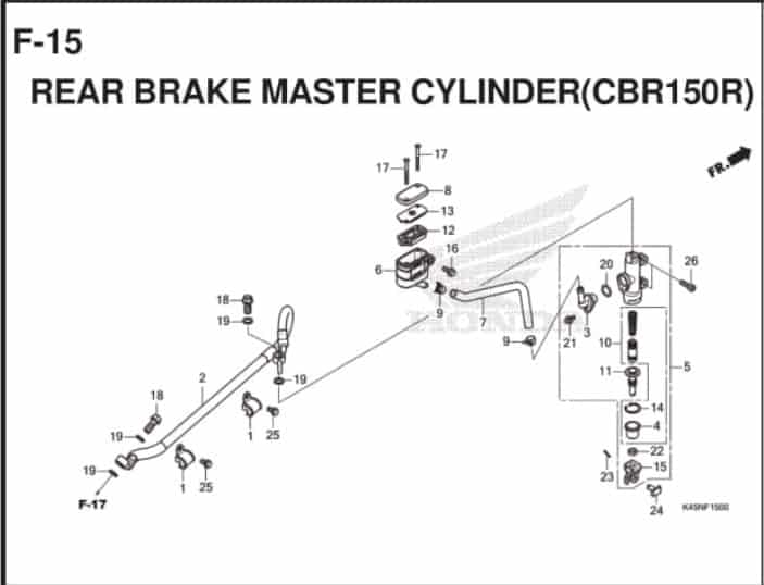 F-15 Rear Brake Master Cylinder (CBR150R)