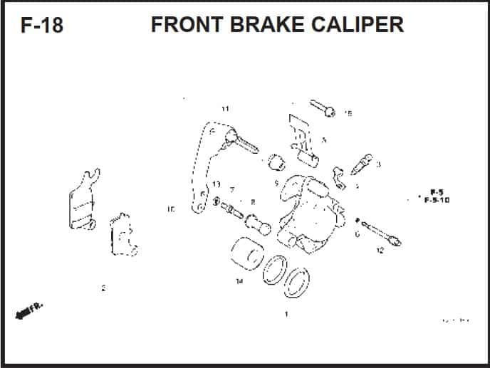 F-18 Front Brake Caliper – Katalog Suku Cadang Honda BeAT FI K25A