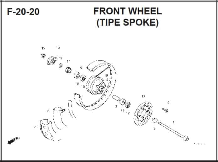 F-20-20 Front Wheel (Tipe Spoke)