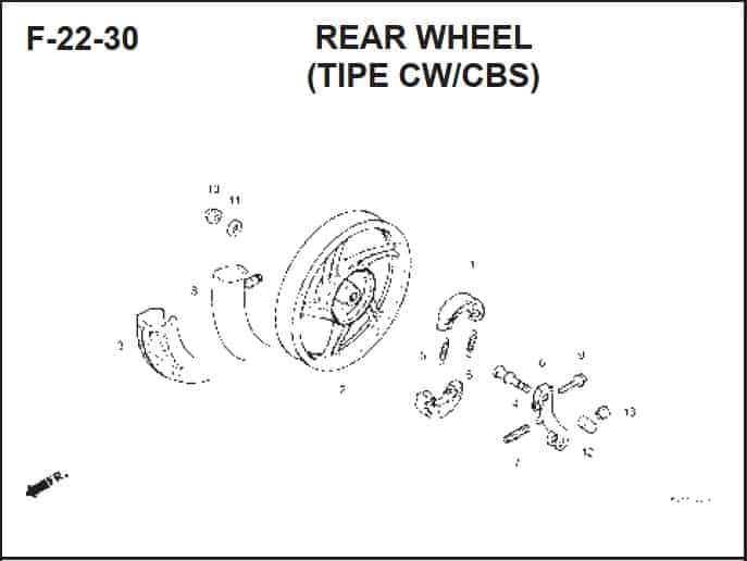 F-22-30 Rear Wheel (Tipe CW CBS