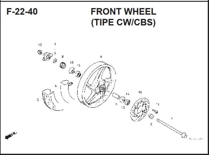 F-20-40 Front Wheel (Tipe CW/CBS) – Katalog Suku Cadang Honda BeAT FI K25A