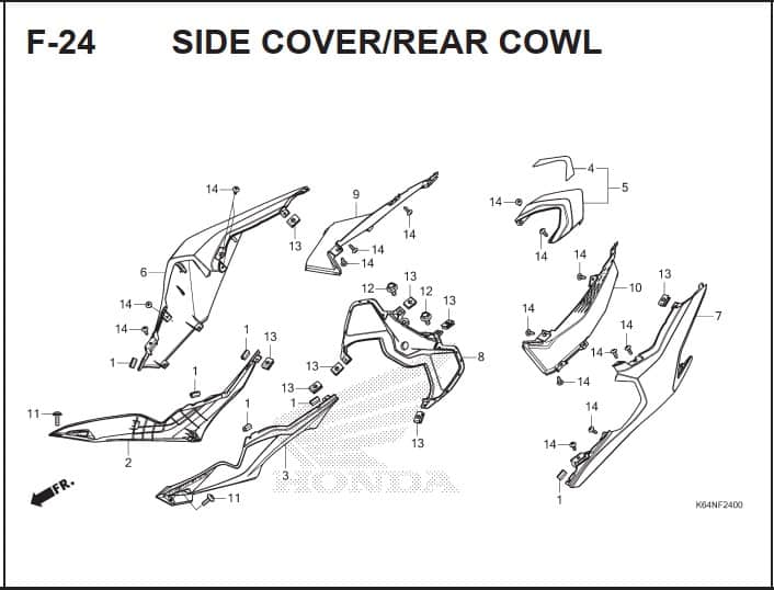 F-24 Side Cover Rear Cowl