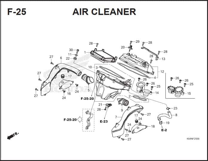 F-25 Air Cleaner -Katalog Suku Cadang Honda CBR250RR K64J