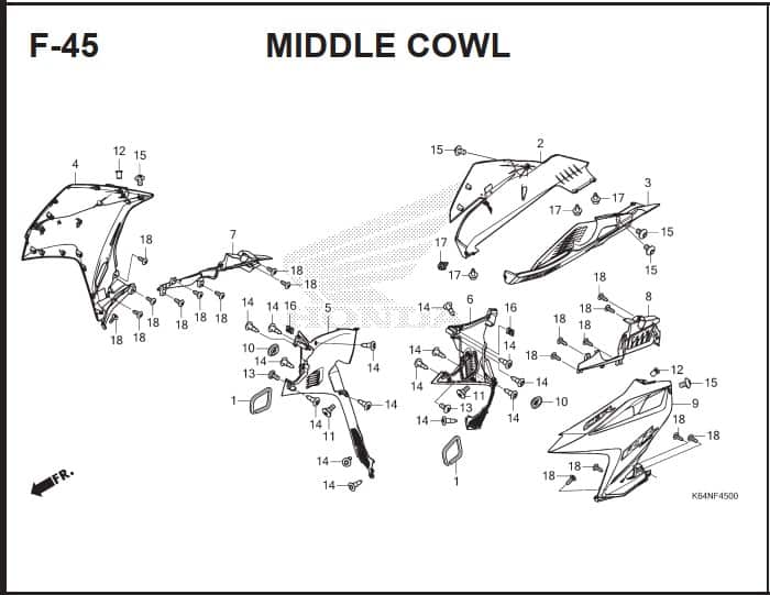 F-45 Middle Cowl