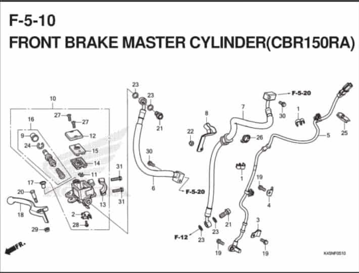 F-5-10 Front Brake Master Cylinder (CBR150RA)