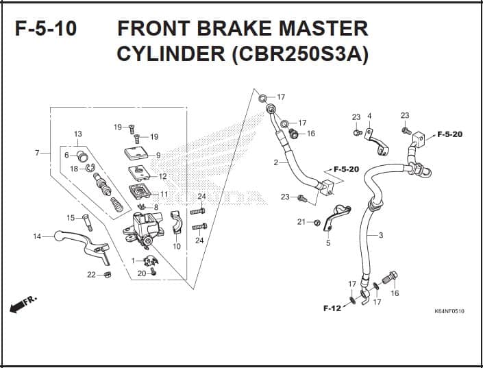 F-5-10 Front Brake Master Cylinder (CBR250S3A)