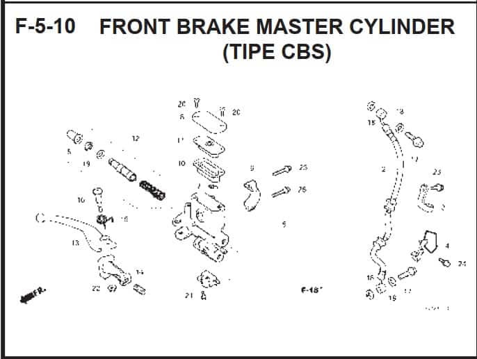 F-5-10 Front Brake Master Cylinder (Tipe CBS)