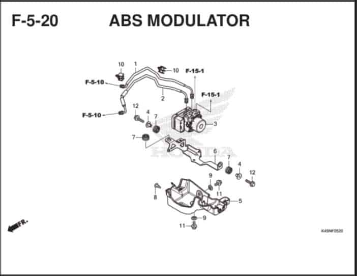 F-5-20 ABS Modulator – Katalog Suku Cadang Honda New CBR 150R K45R