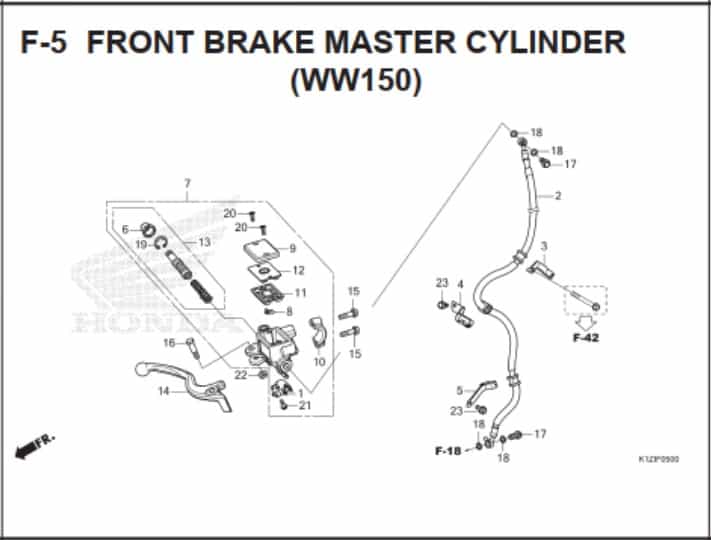 F-5 Front Brake Master Cylinder (WW150)