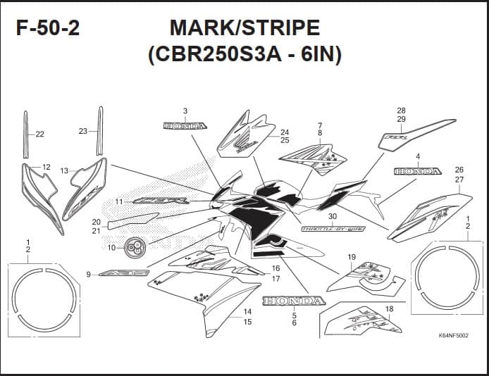 F-50-2 Mark Stripe (CBR250S3A 6IN)