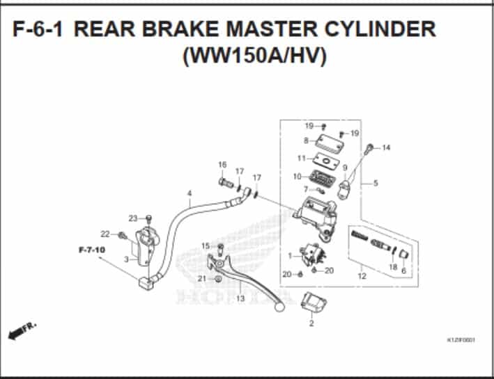 F-6-1- Rear Brake Master Cylinder (WW150AHV)