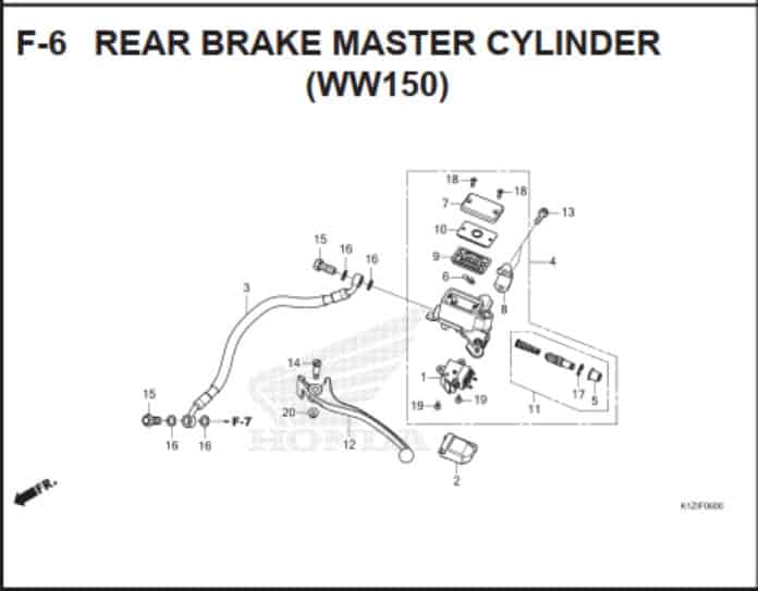 F-6 Rear Brake Master Cylinder (WW150)