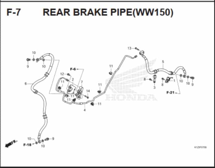 F-7 Rear Brake Pipe (WW150)