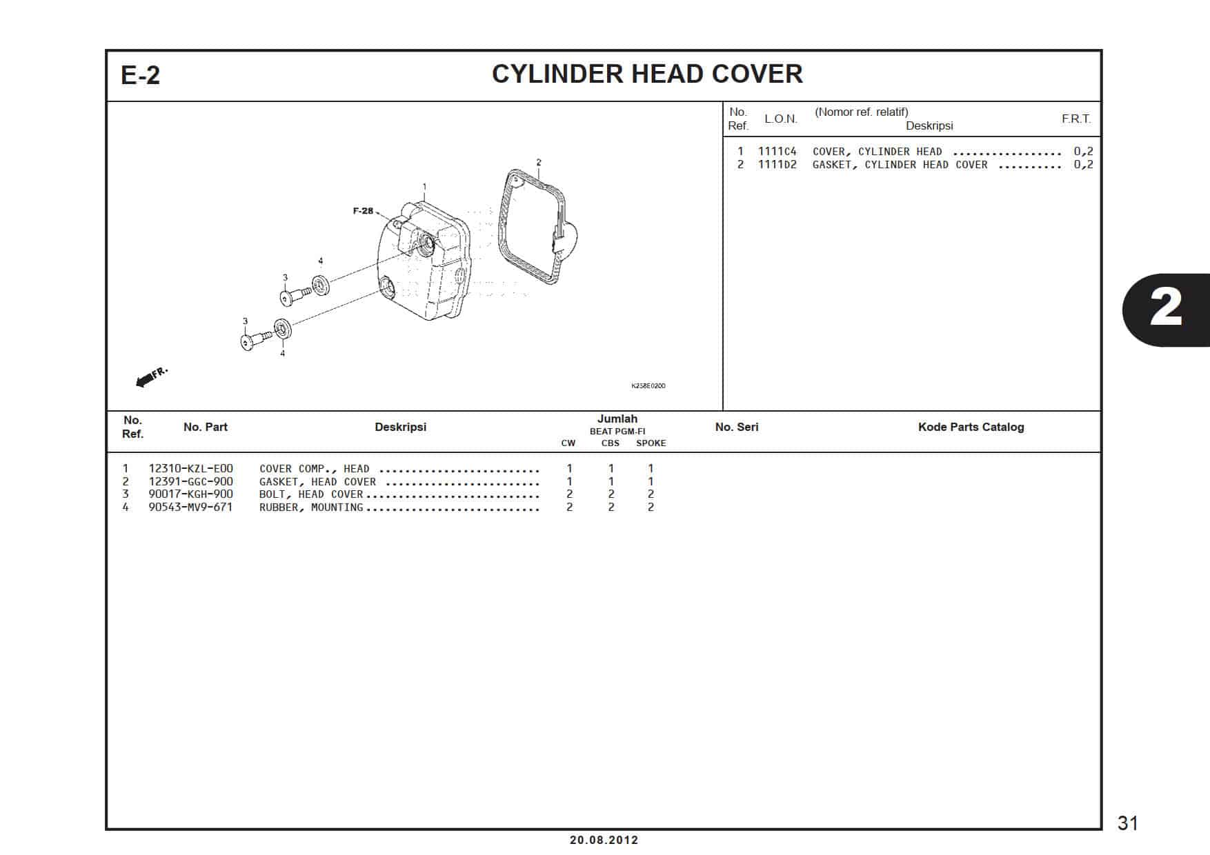 E-2 Cylinder Head Cover