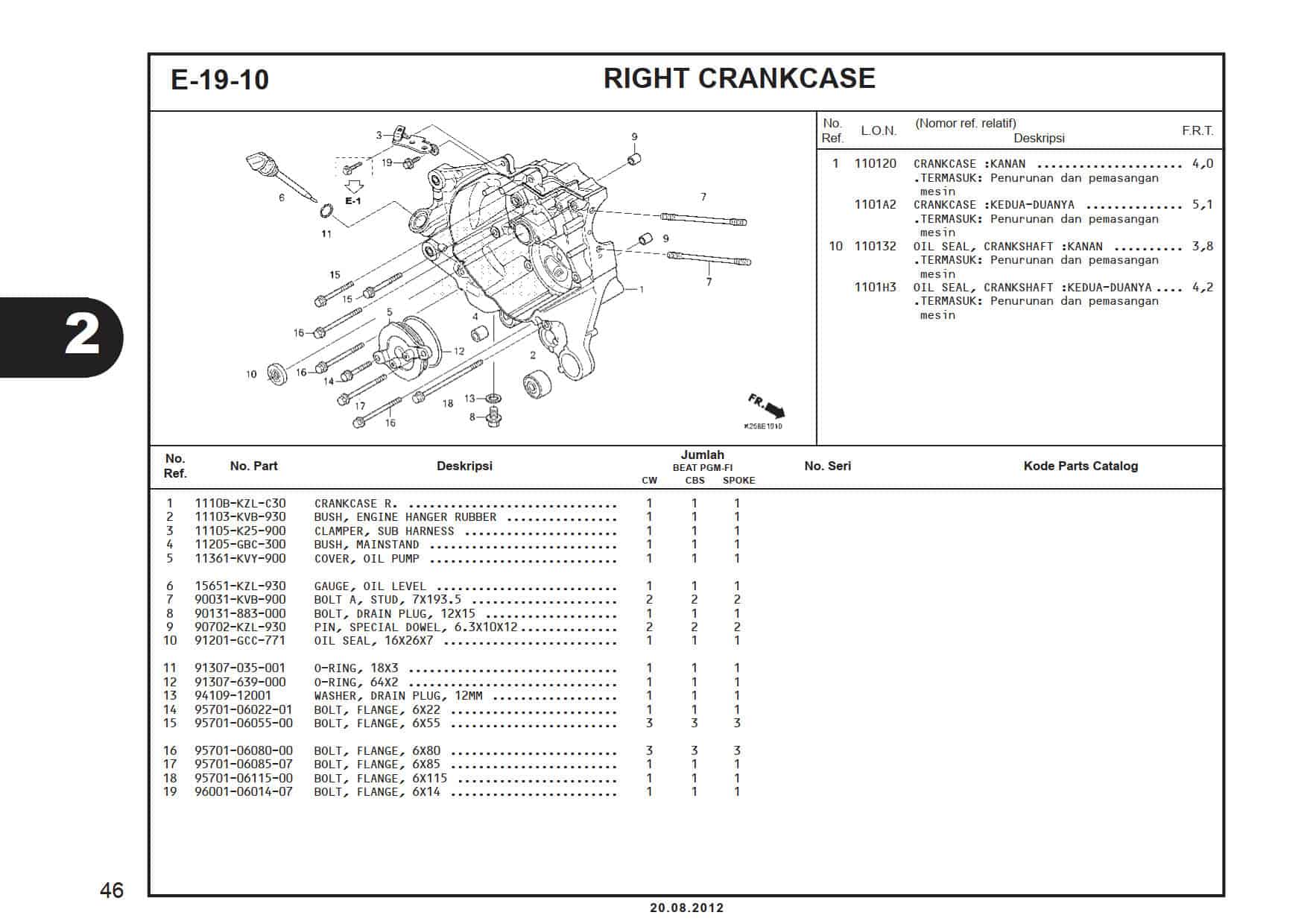 E-19-10 Right Crankcase Cover 