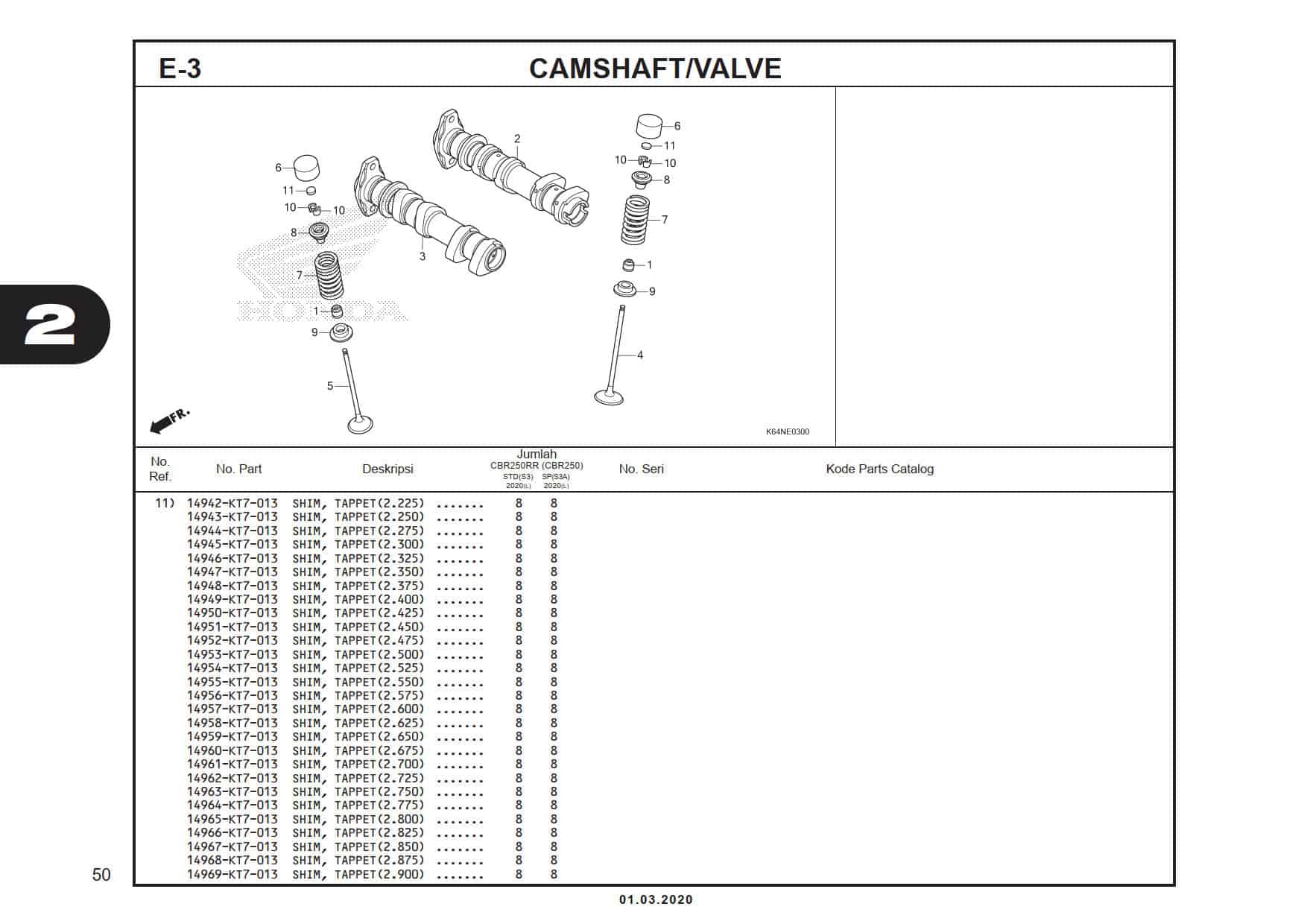 E-3 CamShaft/ Valve