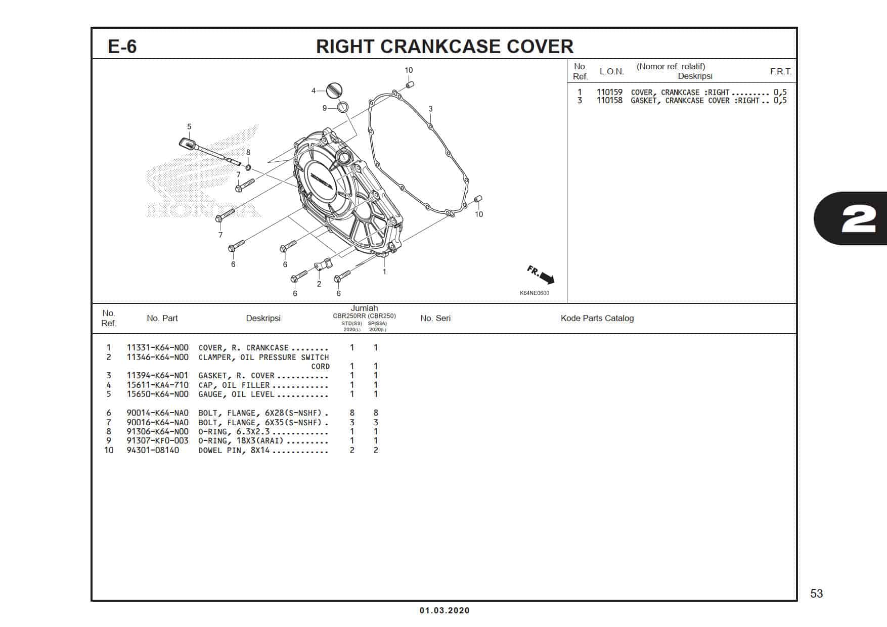 E-6 Right CrankCase Cover