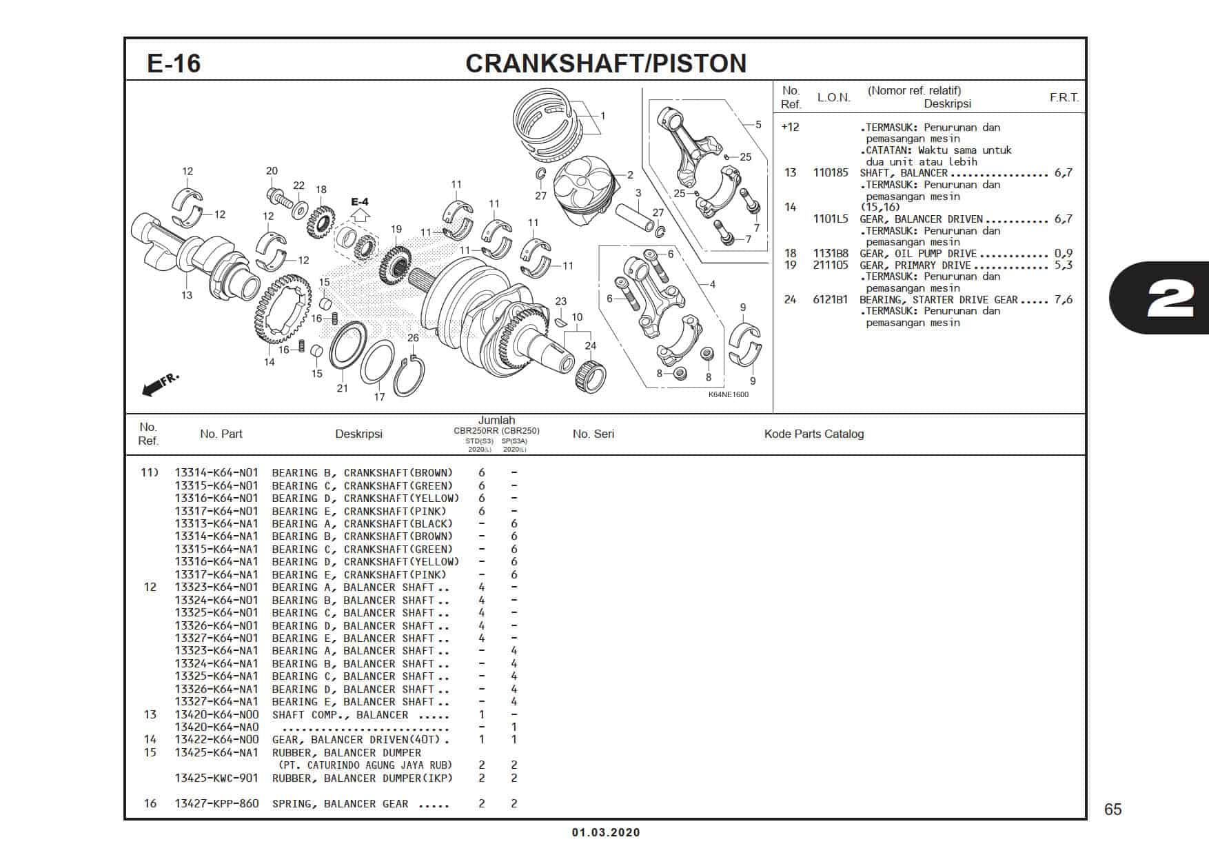 E-16 CrankShaft/Piston 