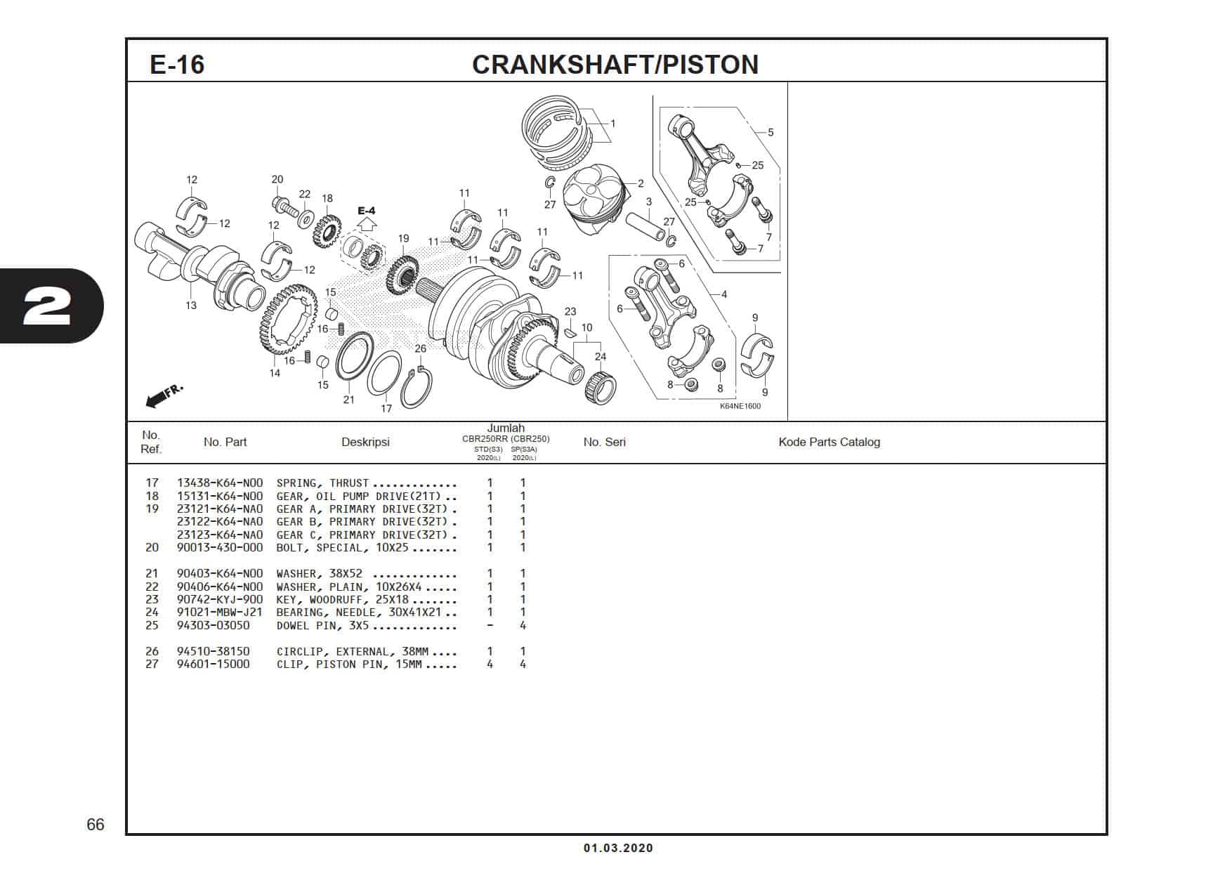 E-16 CrankShaft/Piston 