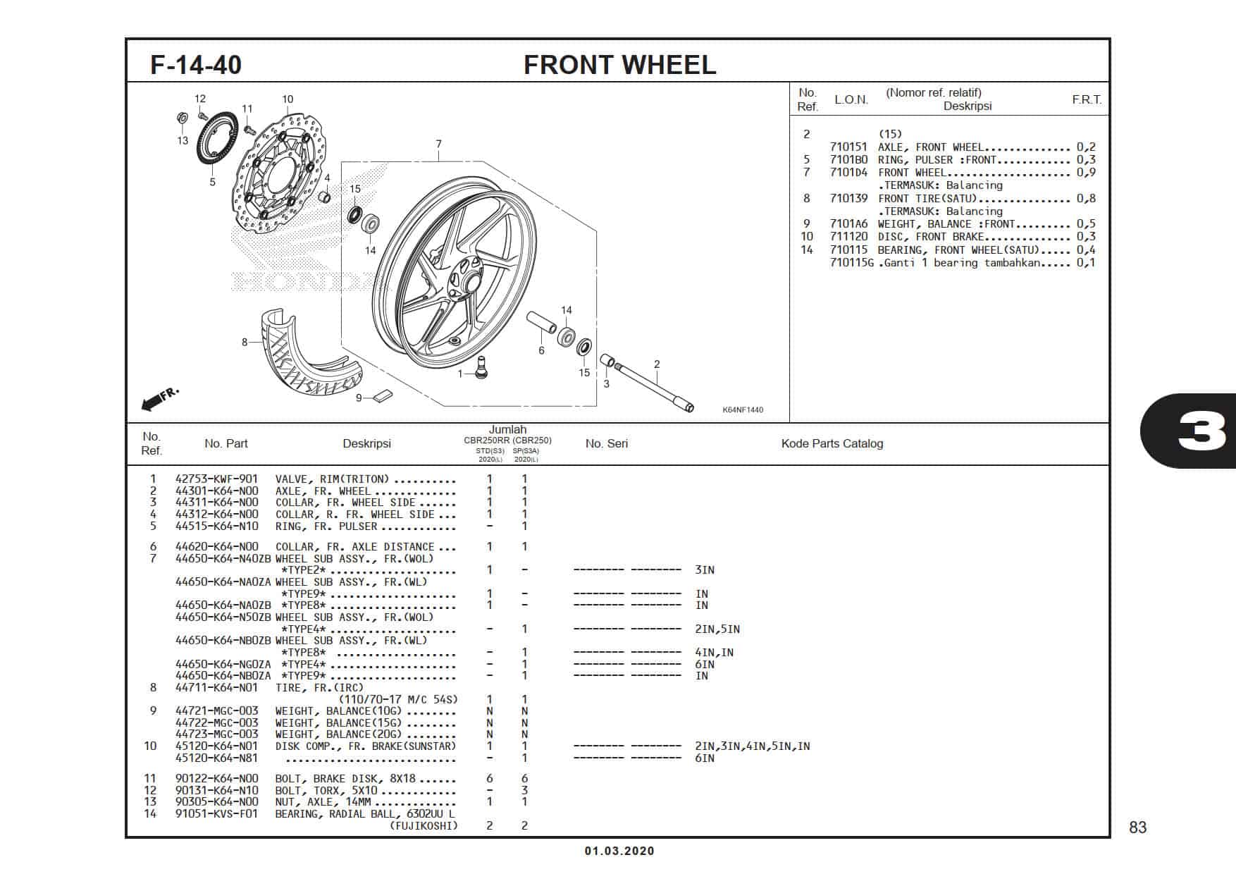 F-14-40 Front Wheel 