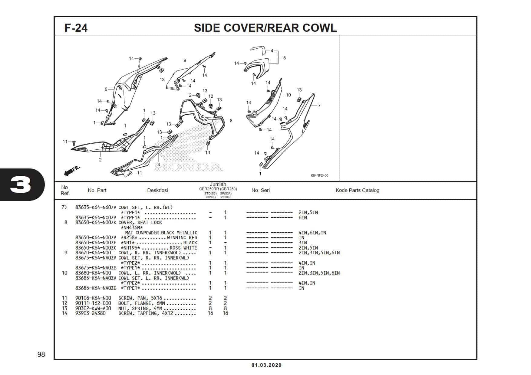 F-24 Side Cover/Rear Cowl 