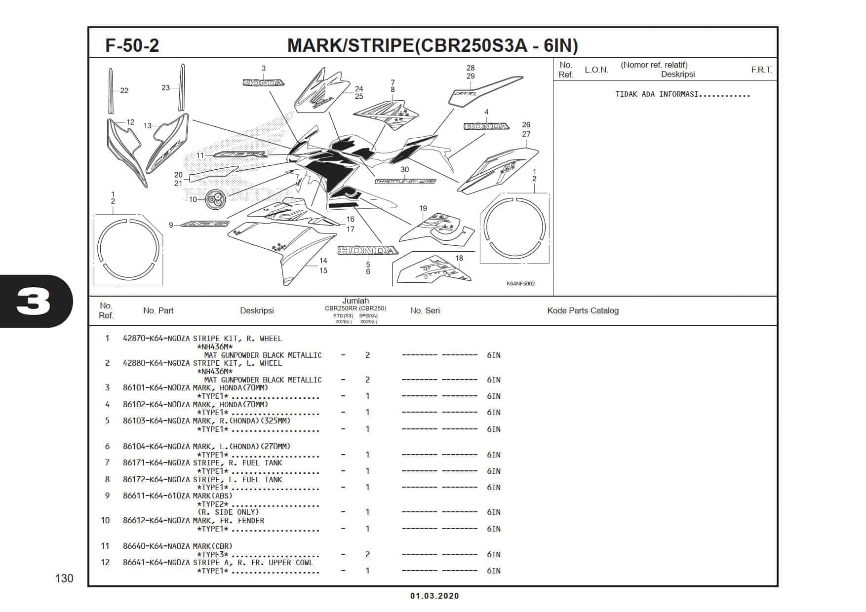  (CBR250S3/S3A-2IN,5IN)