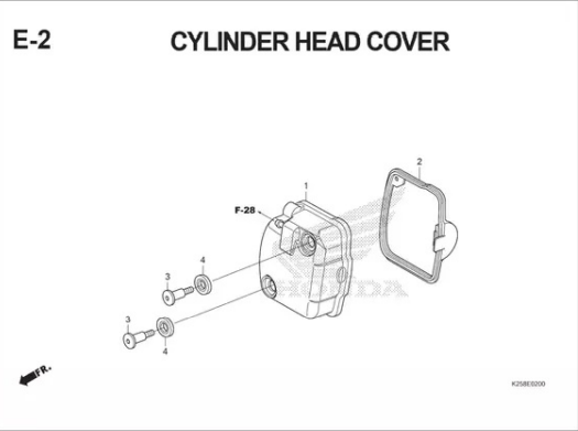 E-2 Cylinder Head Cover – Katalog Suku Cadang Honda BeAT FI K25A