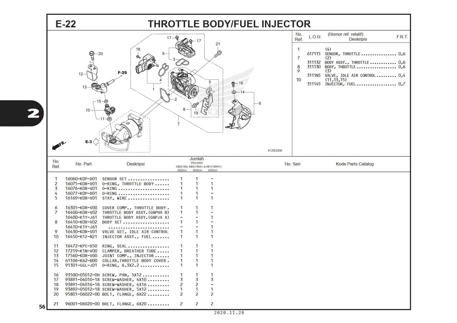 E-22 Throttle Body/ Fuel Injector