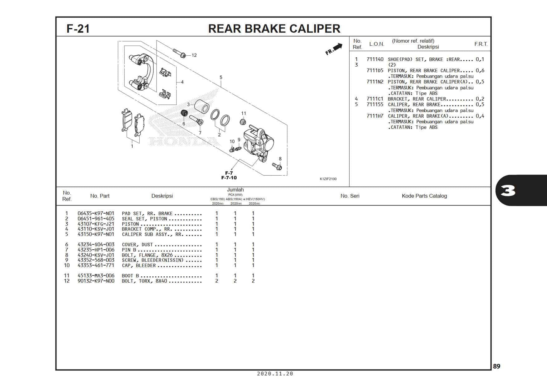 F-21 Rear Brake Caliper