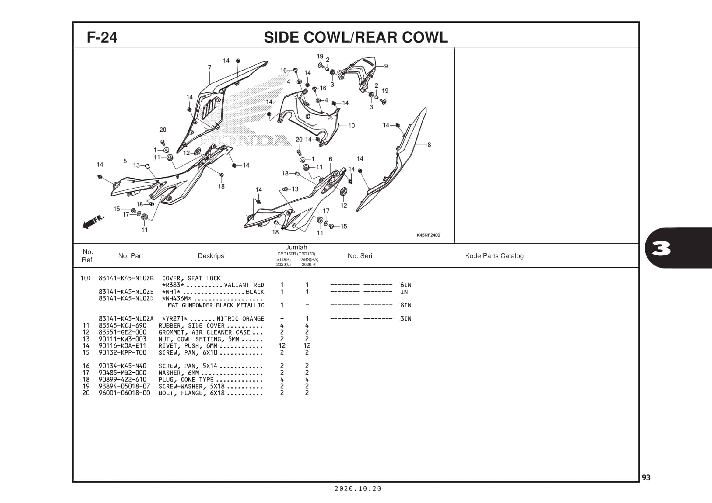 F-24 Side Cowl/Rear Cowl