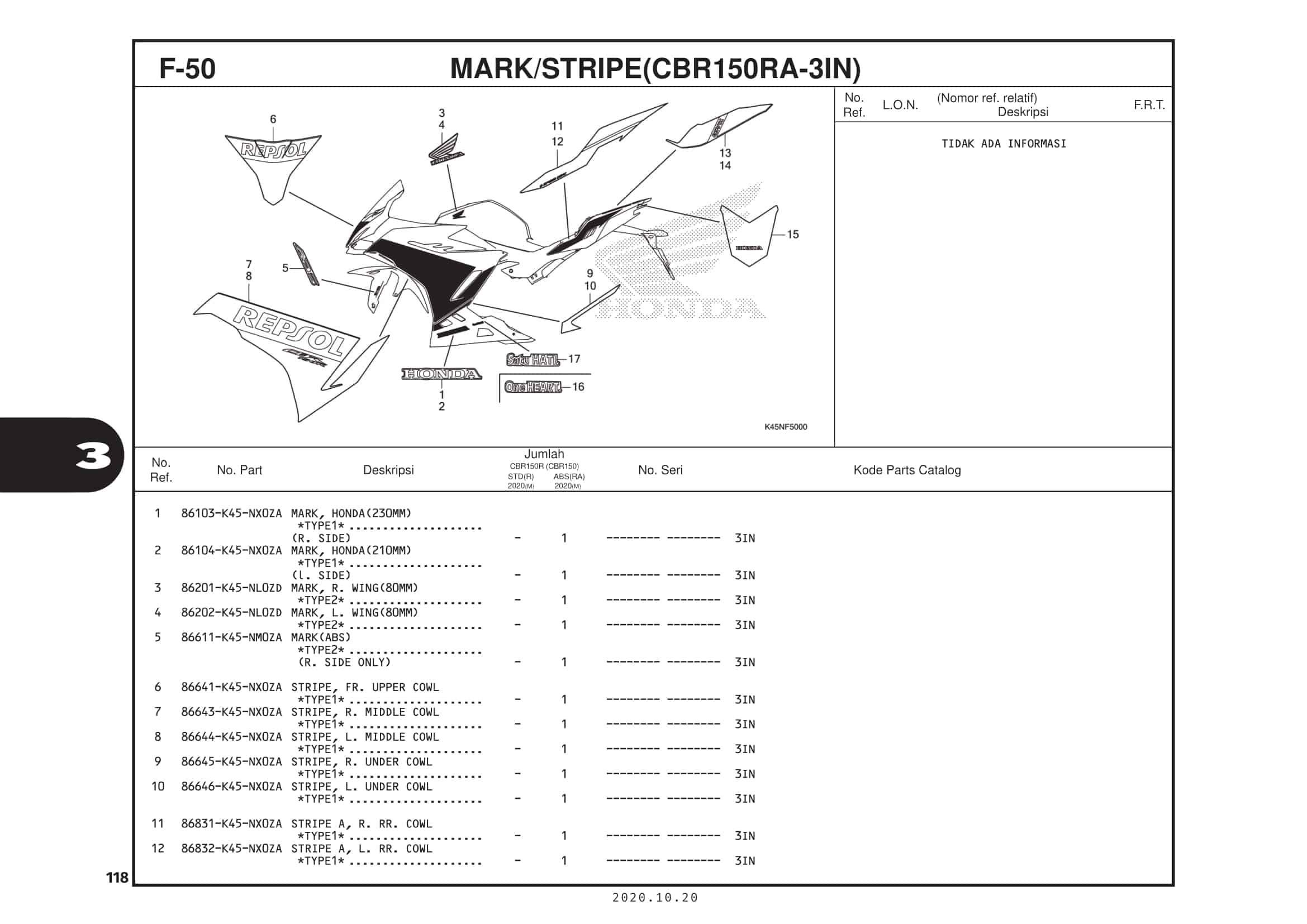 F-50 Mark/Stripe (CBR150RA-3IN) 