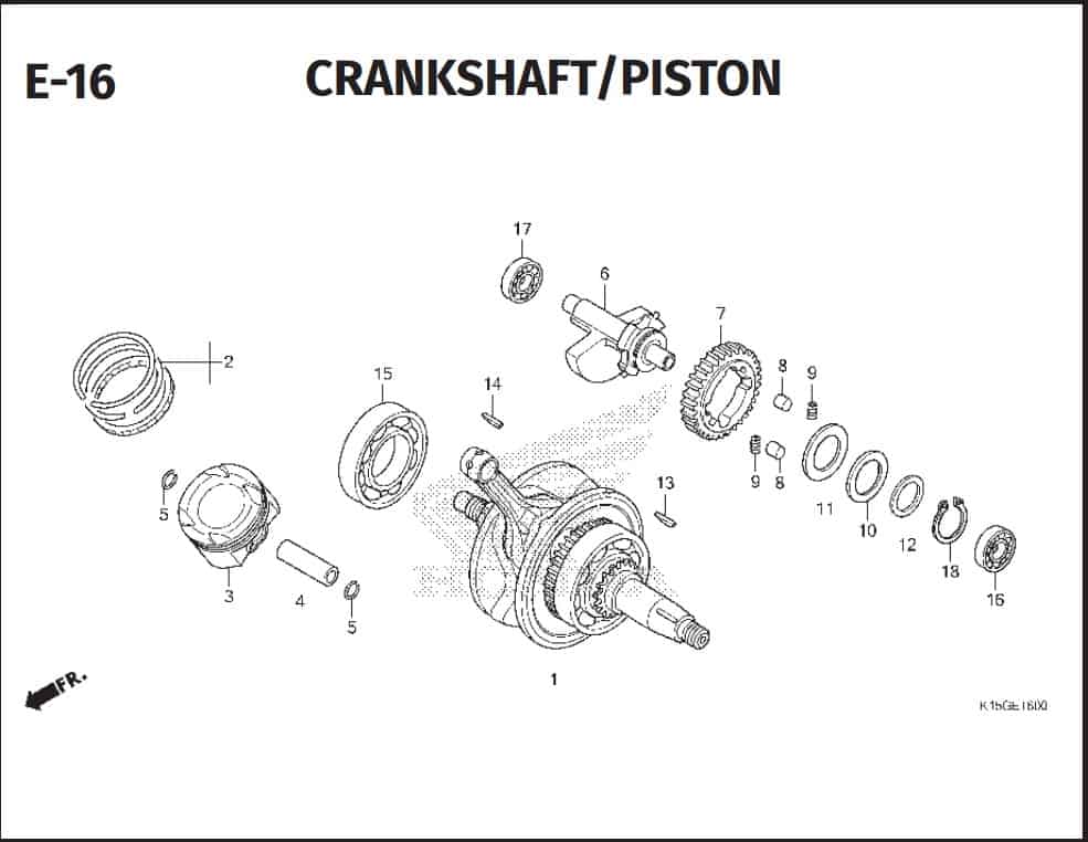 E-16 CrankShaft Piston