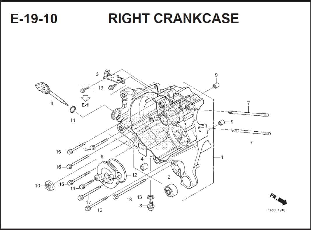 E-19-10 Right CrankCase